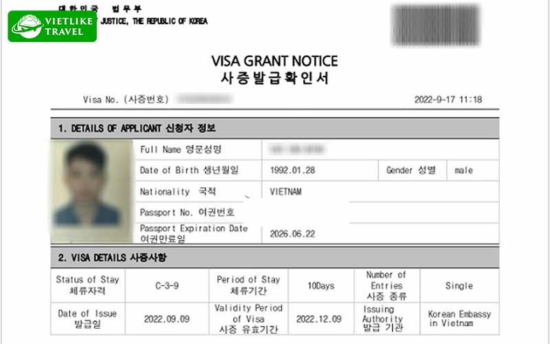 Visa du lịch Hàn Quốc 3 tháng